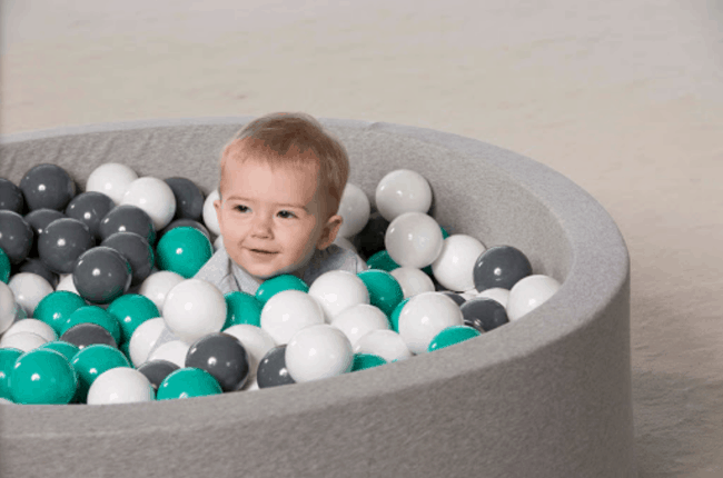 Piscine À balles pour bébé gris foncé 300 balle turquoise/gris